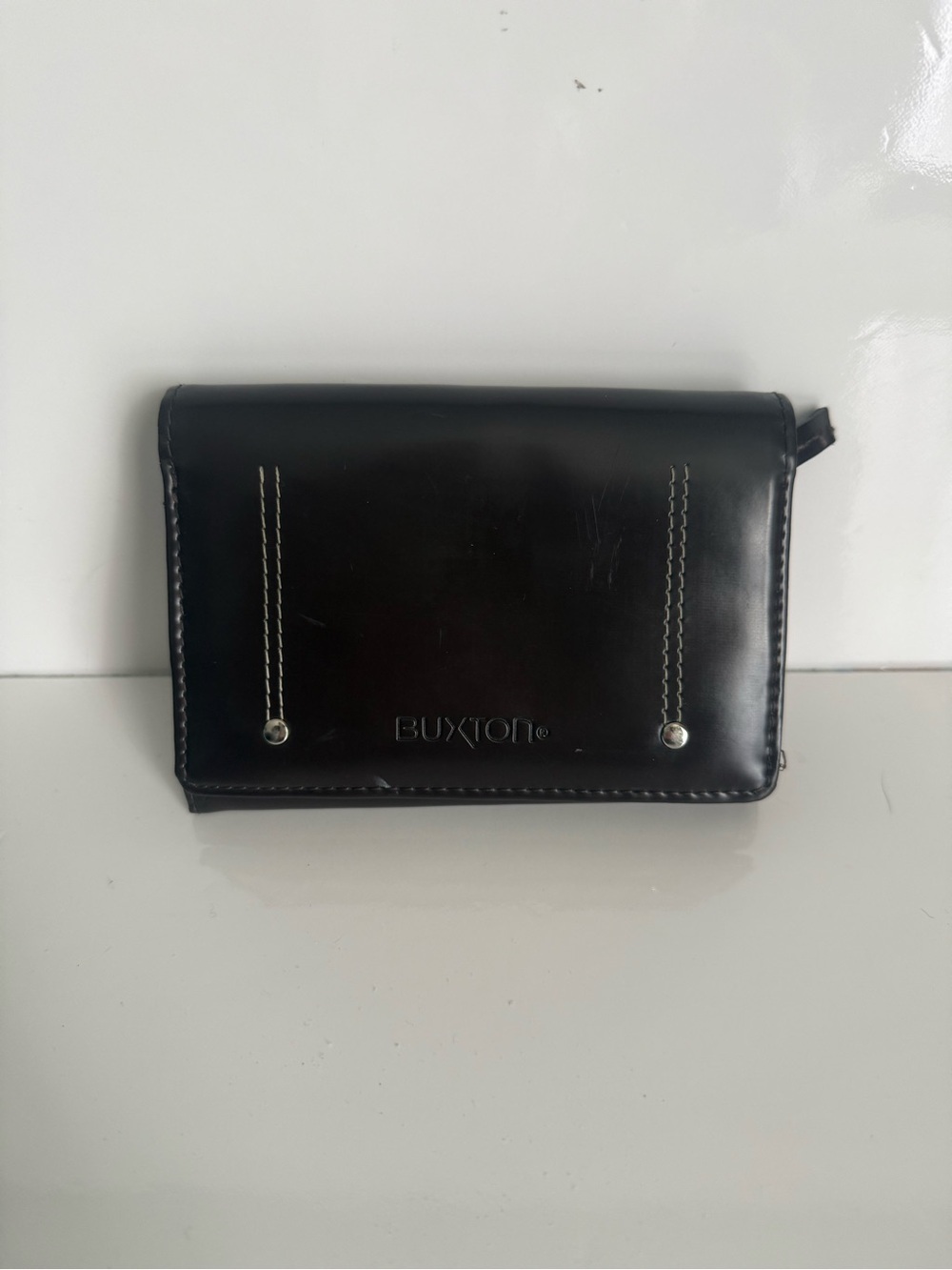 Buxton Dark Brown Leather Bifold Wallet Snap Closure New Without Tags